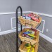 FixtureDisplays® Rolling Wicker Basket Display 4 Tier Market Merchandiser Stand Kitchen Pantry Organizer on Wheels  120009